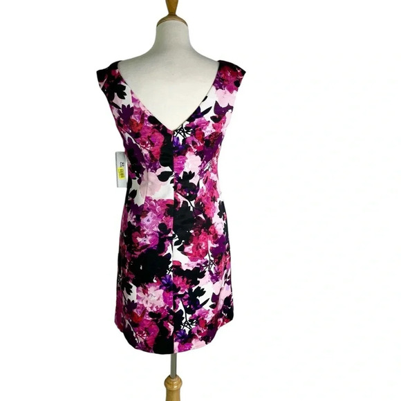 Eliza J Floral Print Faille Sleeveless Floral Sheath Dress Pink Size 6 NWT - Picture 5 of 10